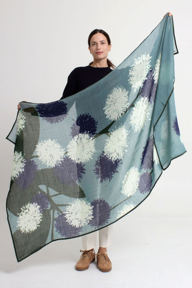 SQUARE SCARF 140x140 AQUA
