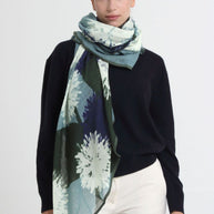 SQUARE SCARF 140x140 AQUA