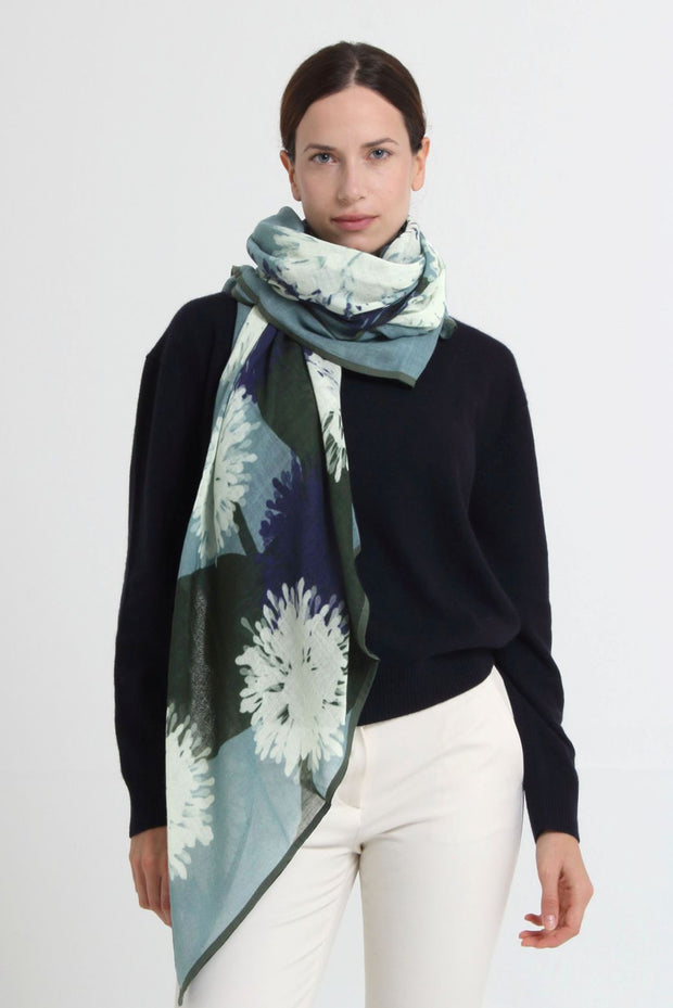 SQUARE SCARF 140x140 AQUA