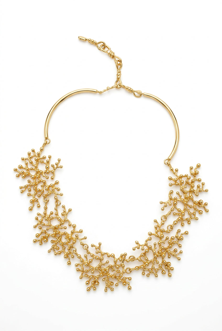 NUDE LEATHER AND CERAMIC NECKLACE