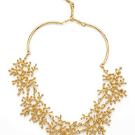 NUDE LEATHER AND CERAMIC NECKLACE