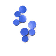 PENDIENTES ABSTRACTION SMALL LEATHER BLUE