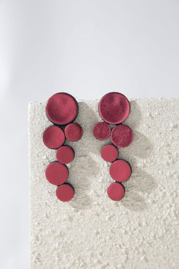 PENDIENTES ABSTRACTION GRANDES BURGUNDY