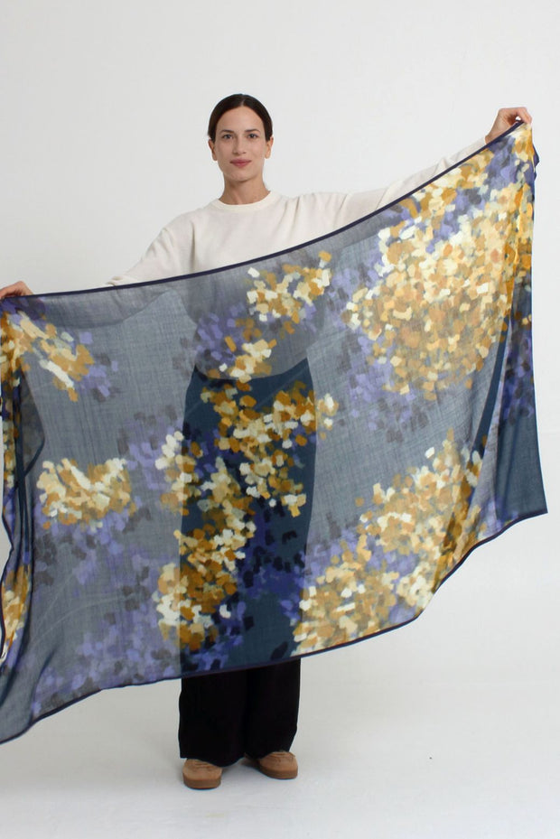 SQUARE SCARF 140x140 AQUA