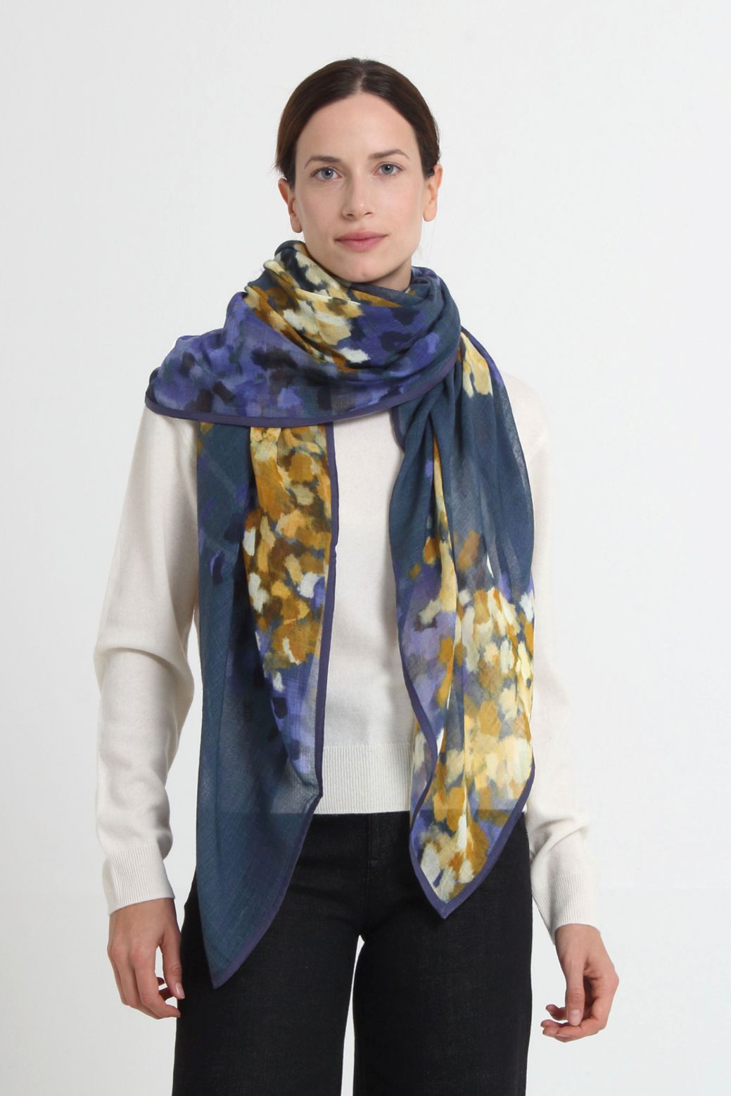 SQUARE SCARF 140x140 AQUA