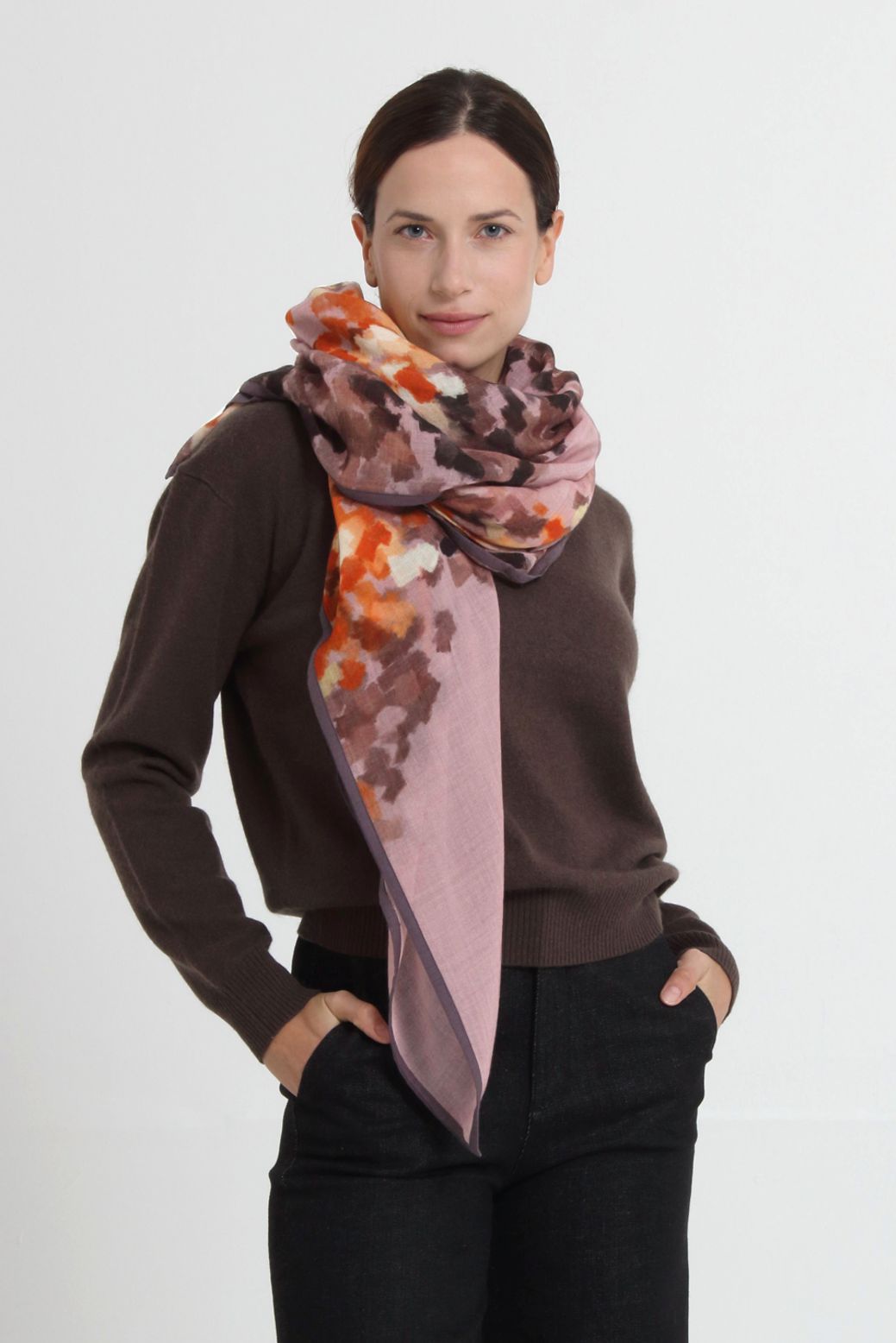 SQUARE SCARF 140x140 AQUA