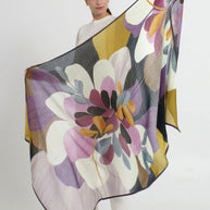 SQUARE SCARF 140x140 AQUA