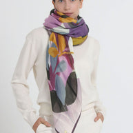 SQUARE SCARF 140x140 AQUA