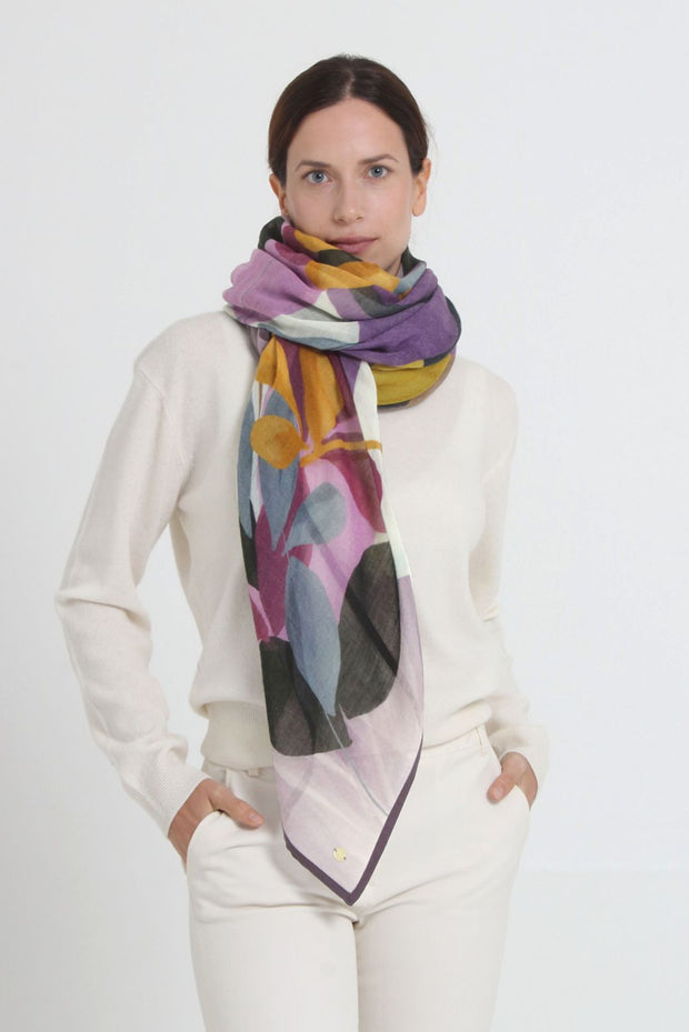 SQUARE SCARF 140x140 AQUA