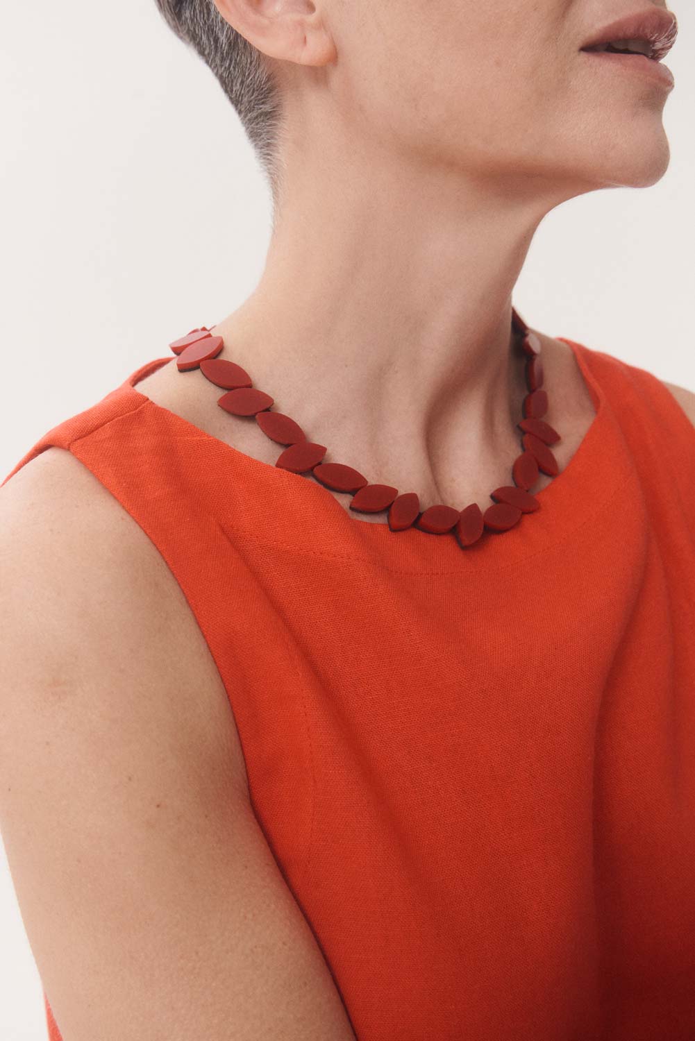KATE LEAVES RED NECKLACE
