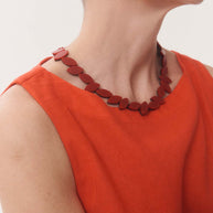 KATE LEAVES RED NECKLACE