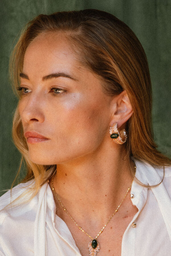 PENDIENTES BORDADOS LOLLY PEACH