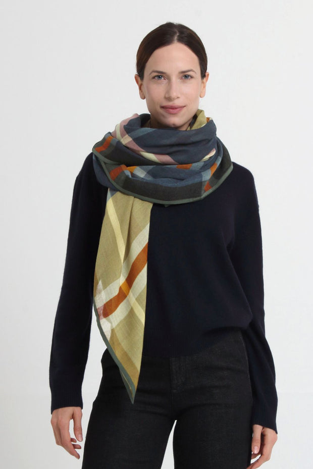 SQUARE SCARF 140x140 AQUA