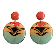PENDIENTES REDONDO NARANJA Y AZUL