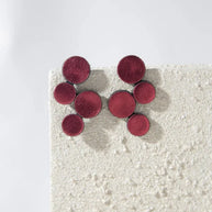 PENDIENTES ABSTRACTION SMALL LEATHER BURGUNDY