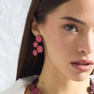 PENDIENTES ABSTRACTION SMALL LEATHER BURGUNDY