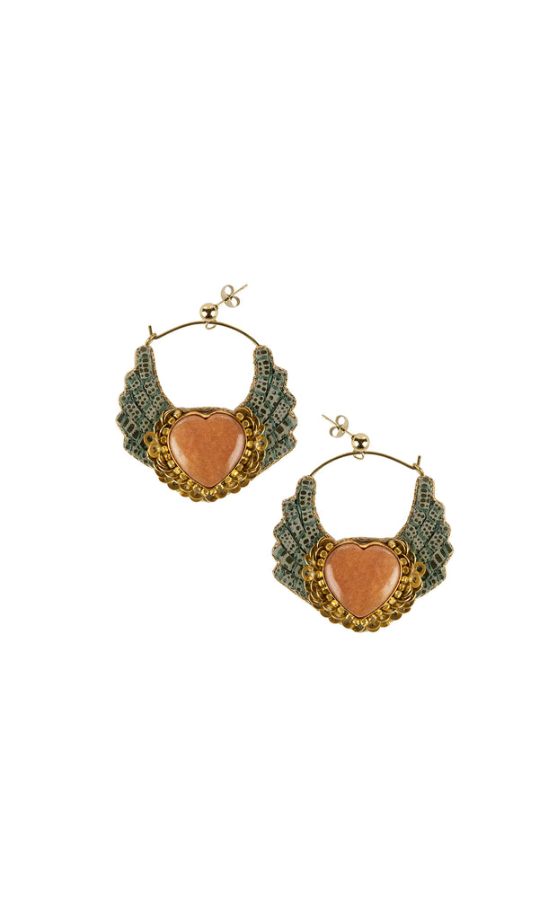 LOLLY PEACH EMBROIDERED EARRINGS