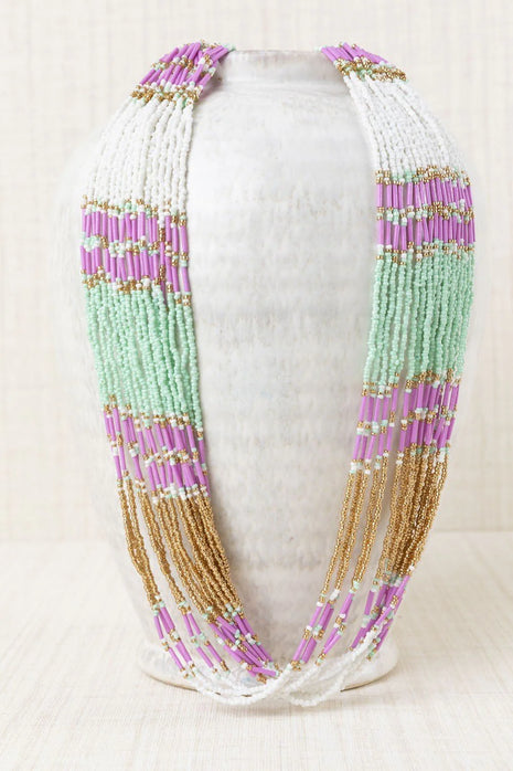 COLLAR MULTIVUELTA MALVA