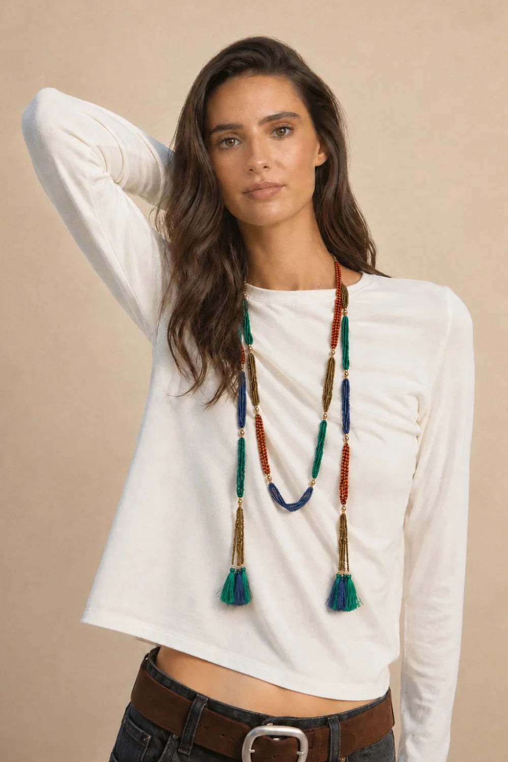 ORANGE MULTI-STRAND NECKLACE