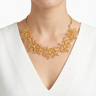 NUDE LEATHER AND CERAMIC NECKLACE