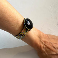 BRAZALETE CUERO Y CERÁMICA GAUDÍ