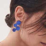 PENDIENTES ABSTRACTION SMALL LEATHER BLUE