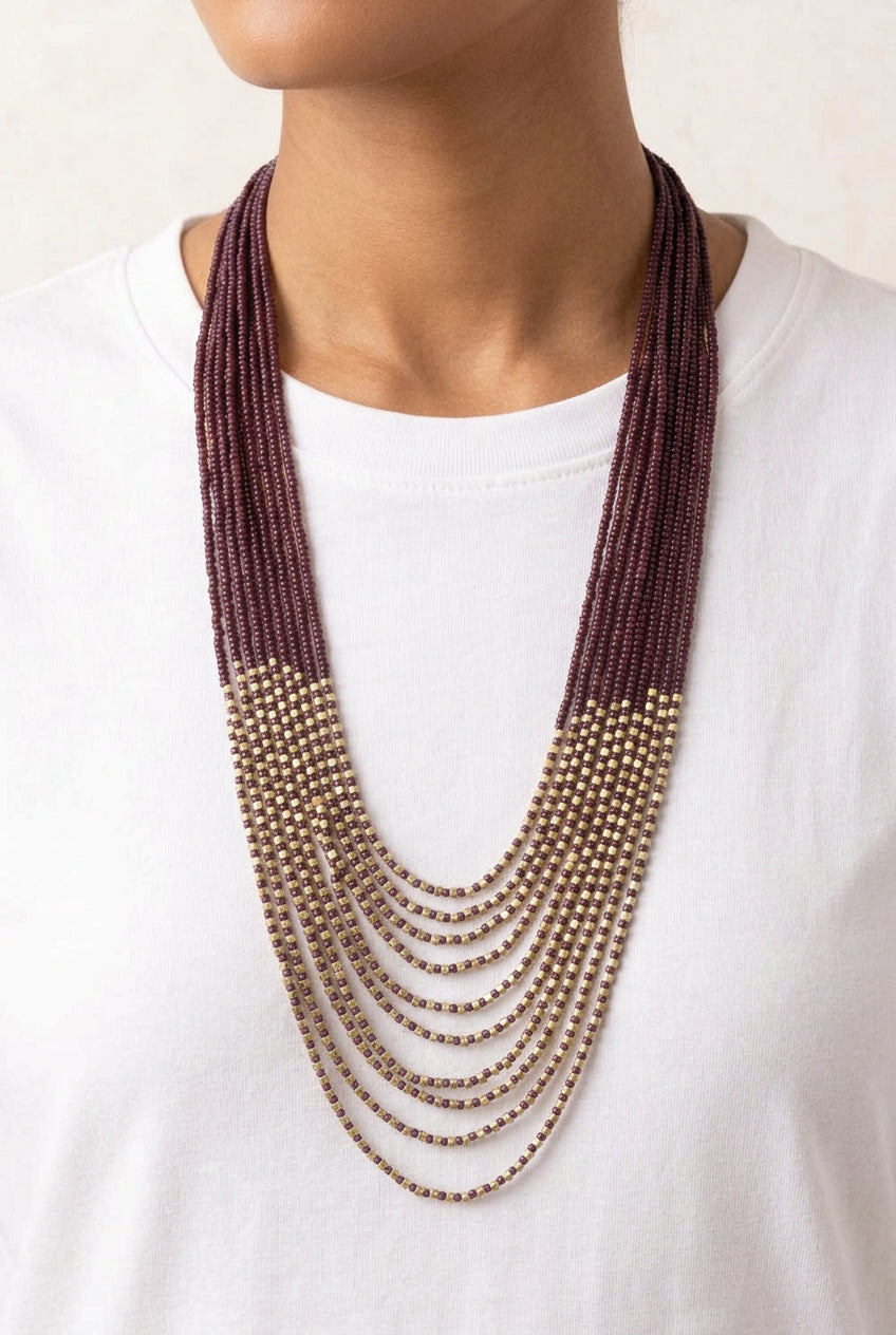 ORANGE MULTI-STRAND NECKLACE