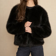 Chaqueta Maxi Pelo Negro
