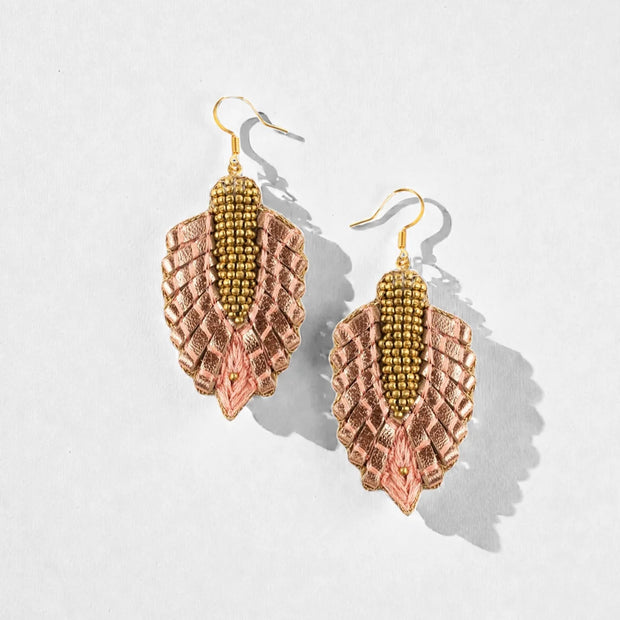 LOLLY PEACH EMBROIDERED EARRINGS