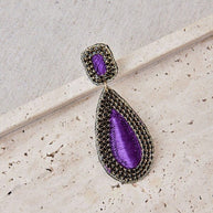 EMBROIDERED THREAD EARRINGS
