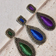 EMBROIDERED THREAD EARRINGS