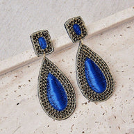 EMBROIDERED FLOWER EARRINGS