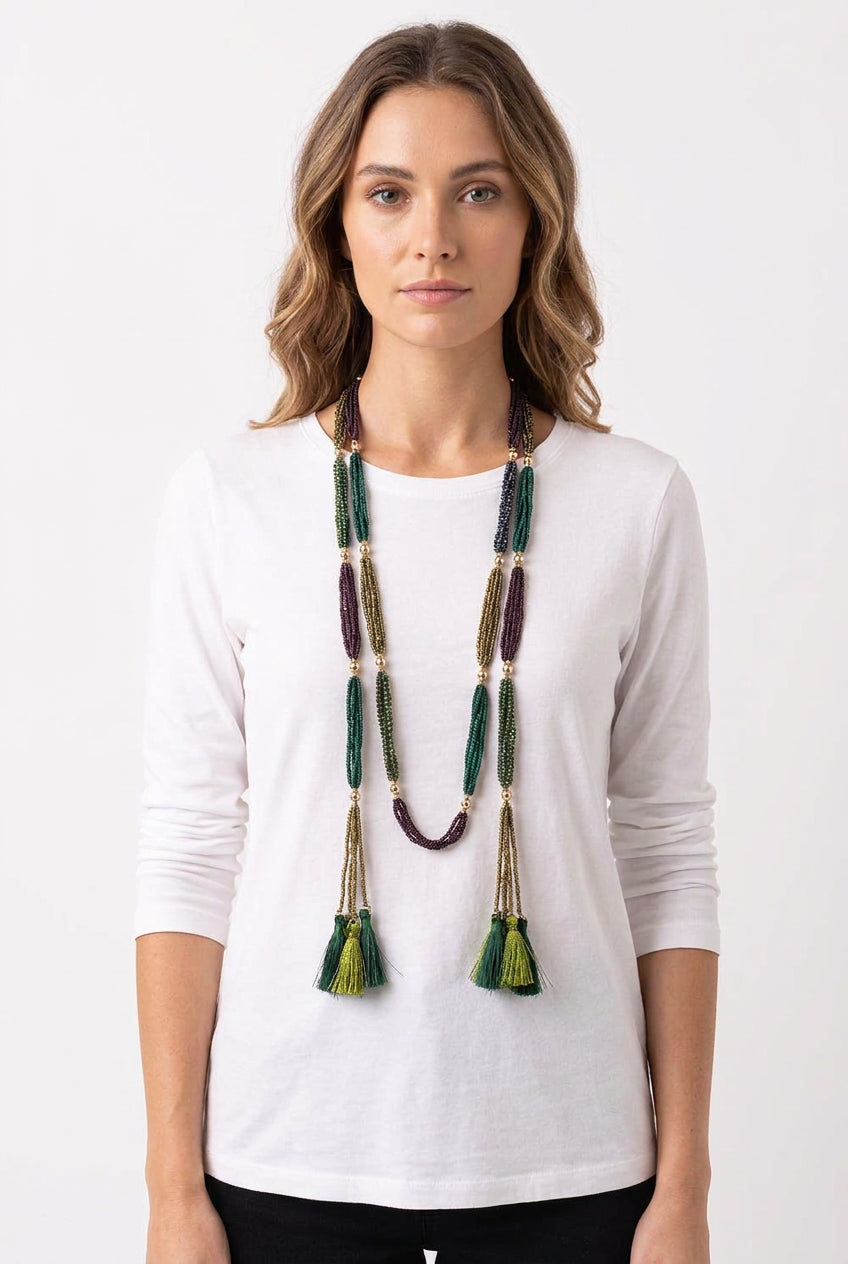 ORANGE MULTI-STRAND NECKLACE