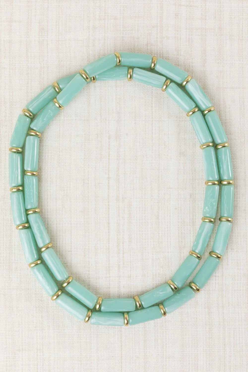 COLLAR LARGO TUBULAR RESINA TURQUESA