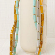 COLLAR LARGO TUBULAR RESINA TURQUESA