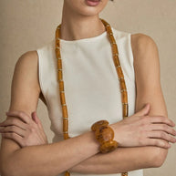 COLLAR LARGO TUBULAR RESINA TURQUESA