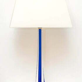 PIE DE LÁMPARA CRISTAL AZUL