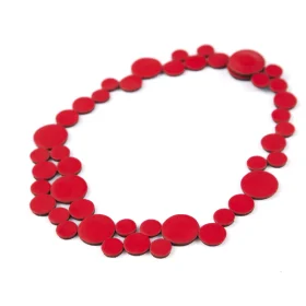 COLLAR ABSTRACTION SMALL RED LEATHER