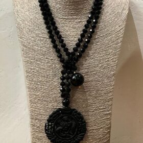 COLLAR LARGO MANDALA NEGRO