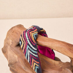 DIADEMA BORDADA HILOS AZUL MARINO