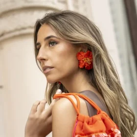 PENDIENTES JARDIN MINI NARANJA