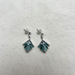 PENDIENTES TOPACIO AZUL Y ESMALTE
