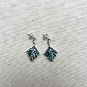 PENDIENTES TOPACIO AZUL Y ESMALTE