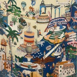 PAÑUELO CUADRADO 70X70 CIRQUE AZUL