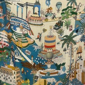 PAÑUELO CUADRADO 110X110 CIRQUE BLEU