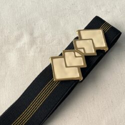 CINTURÓN ELÁSTICO HEBILLA BURDEOS BLANCO