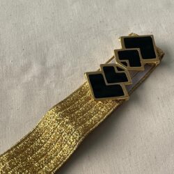 CINTURÓN ELÁSTICO HEBILLA BURDEOS NEGRO