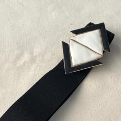 CINTURÓN ELÁSTICO HEBILLA ROMBOIDE BLANCO