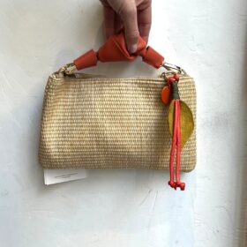 CLUTCH GARDEN NARANJA RAFIA