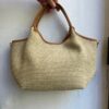 BOLSO RAFIA Y CUERO CAMEL